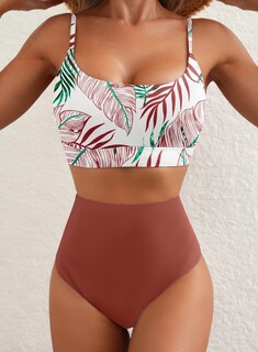 Foto 5 | Foto 5 | Traje De Baño Herseas Bikini De Cintura Alta Para Mujer Brick Red Xs - Venta Internacional.