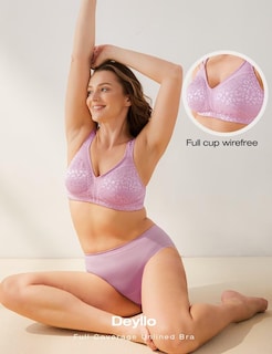 Foto 4 | Foto 4 | Bra Deyllo Para Mujer Cobertura Total Talla Grande Minimizador Color Morado 38dd - Venta Internacional.