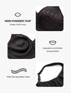 Foto 5 | Foto 5 | Bra Deyllo Para Mujer Cobertura Total Talla Grande 40c Color Negro Leopardo - Venta Internacional.