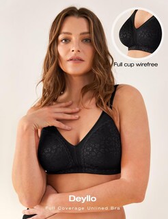Foto 2 | Foto 2 | Bra Deyllo Para Mujer Cobertura Total Talla Grande 36ddd Color Negro Y Leopardo - Venta Internacional.