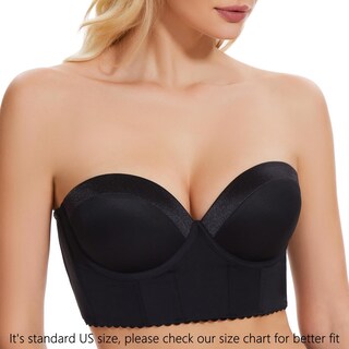 Foto 2 | Foto 2 | Sujetador Sea Bbot Push Up Sin Tirantes Espalda Baja Acolchado Negro 36a - Venta Internacional.