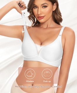 Foto 2 | Foto 2 | Sujetador Sinfla Con Cuello En V Sin Aros Comfort Inalámbrico Blanco - Venta Internacional.