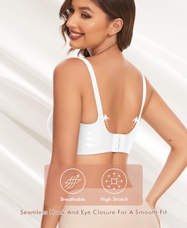 Foto 3 | Foto 3 | Sujetador Sinfla Con Cuello En V Sin Aros Comfort Inalámbrico Blanco - Venta Internacional.