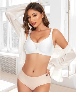 Foto 4 | Foto 4 | Sujetador Sinfla Con Cuello En V Sin Aros Comfort Inalámbrico Blanco - Venta Internacional.