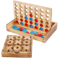 Set De Juegos De Mesa Glintoper Tic Tac Toe Y 4 In A Row Wood - Venta Internacional.