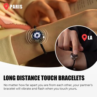 Foto 2 | Foto 2 | Pulseras Táctiles Totwoo Para Parejas Con Vibración Y Luz Bluetooth - Venta Internacional.
