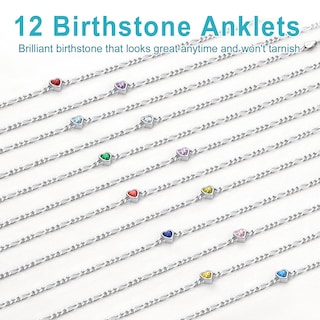 Foto 4 | Foto 4 | Pulsera De Tobillo Silvercute Plata 925 Con Piedra Natal De Septiembre - Venta Internacional.