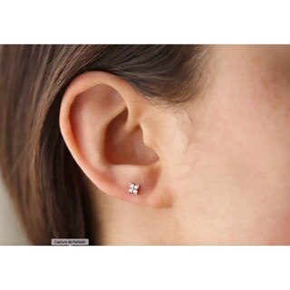 Foto 1 | Foto 1 | Pendientes Con Forma De Flor Circonitas Pequeñas Plata De Ley 925 Chapados En Oro - Venta Internacional.