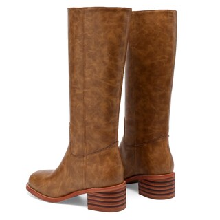 Foto 5 | Foto 5 | Botas Hasta La Rodilla Jokacear Marrones Con Tacón Grueso Para Mujer - Venta Internacional.