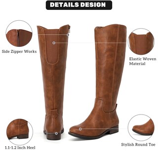 Foto 3 | Foto 3 | Botas Hasta La Rodilla Ruiee Para Mujer Elegantes Y Cómodas Color Topo Talla 9.5 - Venta Internacional.