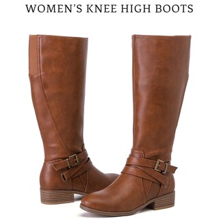 Foto 5 | Foto 5 | Botas Hasta La Rodilla Ruiee 231113 Para Mujer En Color Canela Pu Talla 6.5 - Venta Internacional.
