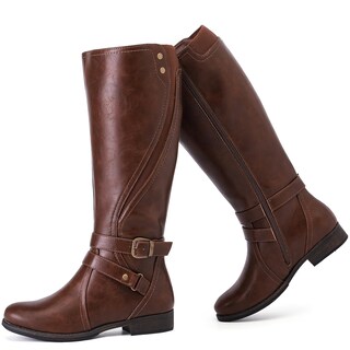 Foto 1 | Foto 1 | Botas Hasta La Rodilla Ruiee Elegantes Cómodas De Tacón Bajo Color Marrón Poliuretano - Venta Internacional.