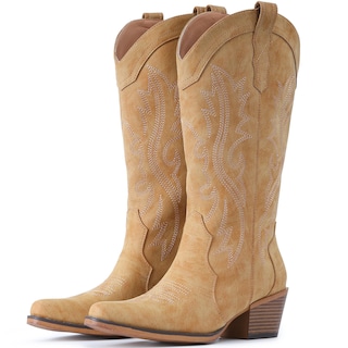 Foto 1 | Foto 1 | Botas Vaqueras Iuv Western Cowgirl Para Mujer Tacón Grueso A Media Pantorrilla - Venta Internacional.
