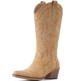 Foto 2 | Foto 2 | Botas Vaqueras Iuv Western Cowgirl Para Mujer Tacón Grueso A Media Pantorrilla - Venta Internacional.