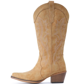 Foto 3 | Foto 3 | Botas Vaqueras Iuv Western Cowgirl Para Mujer Tacón Grueso A Media Pantorrilla - Venta Internacional.
