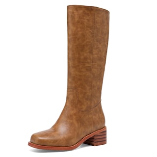 Foto 1 | Foto 1 | Botas Hasta La Rodilla Jokacear Marrones Con Tacón Grueso Para Mujer - Venta Internacional.