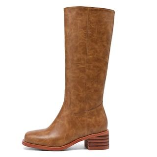 Foto 6 | Foto 6 | Botas Hasta La Rodilla Jokacear Marrones Con Tacón Grueso Para Mujer - Venta Internacional.