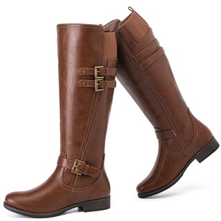 Foto 1 | Foto 1 | Botas Hasta La Rodilla Ruiee 231118 Brown Pu Para Mujer Talla 7.5 - Venta Internacional.