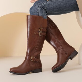 Foto 2 | Foto 2 | Botas Hasta La Rodilla Ruiee 231118 Brown Pu Para Mujer Talla 7.5 - Venta Internacional.