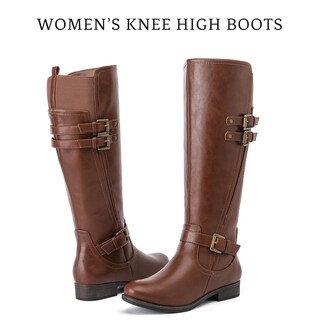 Foto 5 | Foto 5 | Botas Hasta La Rodilla Ruiee 231118 Brown Pu Para Mujer Talla 7.5 - Venta Internacional.