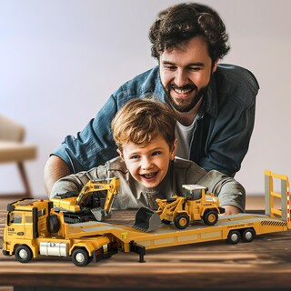 Foto 5 | Foto 5 | Juguetes De Construcción Pupu Pig Kids Fundidos A Presión Con Camiones Y Vehículos - Venta Internacional.