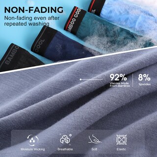 Foto 5 | Foto 5 | Calzoncillos Bamboo Cool Para Hombre Ropa Interior Suave Y Transpirable 6 Unidades - Venta Internacional.