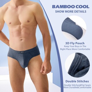 Foto 3 | Foto 3 | Calzoncillos Bamboo Cool Comfort Para Hombre Ropa Interior Suave Paquetes Múltiples - Venta Internacional.