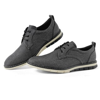 Foto 1 | Foto 1 | Zapatos De Vestir Casual Zoksove Comfort Canvas Para Hombre Gris Oscuro - Venta Internacional.
