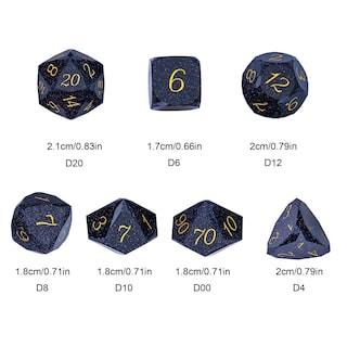 Foto 5 | Foto 5 | Juego De Dados Dnd Udixi Piedra Preciosa Arenisca Azul 7 Piezas Con Funda - Venta Internacional.
