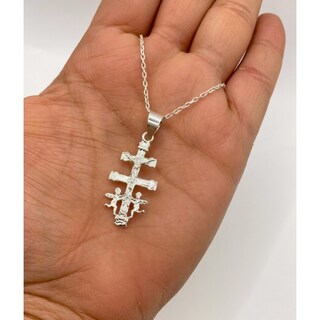 Foto 2 | Foto 2 | Collar De Plata De Ley 925 Con Cruz De Caravaca  Cadena De 60 Cm - Venta Internacional.