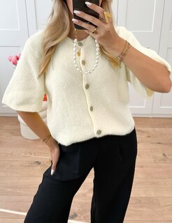 Foto 3 | Foto 3 | Cárdigan Wyeysyt De Punto Corto Y2k Para Mujer  Color Beige - Venta Internacional.