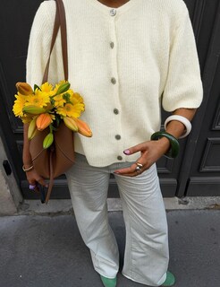 Foto 5 | Foto 5 | Cárdigan Wyeysyt De Punto Corto Y2k Para Mujer  Color Beige - Venta Internacional.