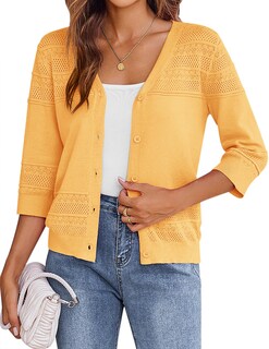 Foto 1 | Foto 1 | Chaqueta Zeagoo Para Mujer  Ligera  Corta  De Verano  Color Amarillo - Venta Internacional.