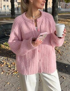 Foto 2 | Foto 2 | Jersey Tipo Cárdigan Acmplla De Punto Grueso Con Botones Rosa Para Mujer - Venta Internacional.