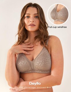 Foto 2 | Foto 2 | Bra Deyllo Para Mujer Cobertura Total Talla Grande 42ddd Caramelo Y Leopardo - Venta Internacional.