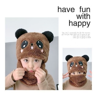 Foto 5 | Foto 5 | Gorro De Invierno Con Diseño De Bebé Niño/panda Con Cuello Algodón Marrón - Venta Internacional.