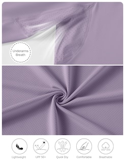 Foto 5 | Foto 5 | Camisa De Entrenamiento De Manga Larga Luyaa Para Mujer Uv50+ Gris Y Morado - Venta Internacional.