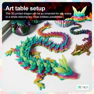 Foto 6 | Foto 6 | Arcoíris Luminoso De Cristal Impreso En 3d Dragon Toy Rwsefk De 30 Cm - Venta Internacional.