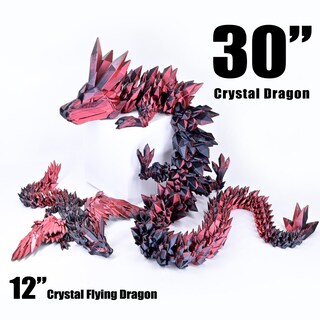 Foto 2 | Foto 2 | Dragón Locyfens Impreso En 3d Grande 30 Cm Articulado Negro Y Rojo - Venta Internacional.