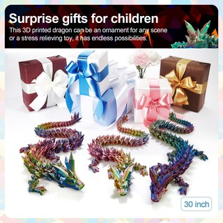 Foto 5 | Foto 5 | Dragon Toy Rwsefk 30 Cm Diseño De Dragón De Cristal Impreso En 3d - Venta Internacional.