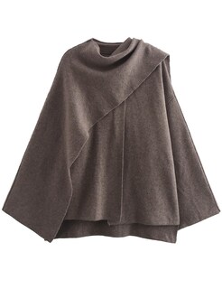 Foto 1 | Foto 1 | Chaqueta Tipo Bufanda Peacoat Kissonic Para Mujer Talla Grande Marrón - Venta Internacional.