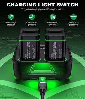 Foto 5 | Foto 5 | Cargador Con Paquete De Baterías Recargables De 4x4800 Mwh Para Xbox - Venta Internacional.