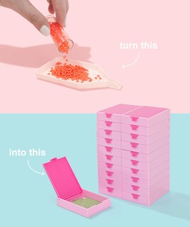 Foto 2 | Foto 2 | Bandejas Para Contenedores De Almacenamiento Cateared Trabricks 20 Unidades Color Rosa Claro - Venta Internacional.