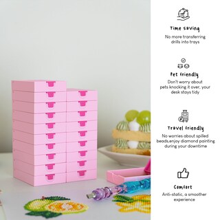 Foto 4 | Foto 4 | Bandejas Para Contenedores De Almacenamiento Cateared Trabricks 20 Unidades Color Rosa Claro - Venta Internacional.