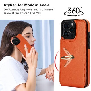 Foto 3 | Foto 3 | Funda Tipo Cartera Con Tarjetero Rfid Para Iphone 16 Pro Max - Venta Internacional.