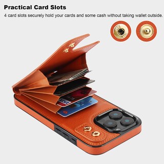 Foto 4 | Foto 4 | Funda Tipo Cartera Con Tarjetero Rfid Para Iphone 16 Pro Max - Venta Internacional.