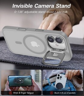 Foto 3 | Foto 3 | Funda De Teléfono Vofata Mejorada Para Iphone 16 Con Funda De Cámara Gris - Venta Internacional.