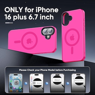 Foto 2 | Foto 2 | Funda Protectora Tigowos Compatible Con Iphone 16 Plus Color Rosa Intenso - Venta Internacional.