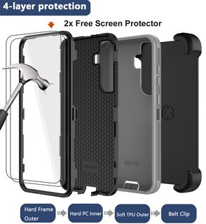 Foto 3 | Foto 3 | Funda Rubcase Para Samsung Galaxy S24 Fe Con Clip Para Cinturón Color Gris - Venta Internacional.