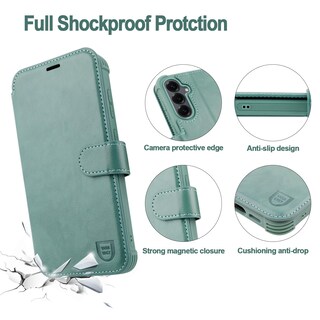 Foto 3 | Foto 3 | Funda Tipo Cartera Vanavagy Para Samsung Galaxy S25+ Con Rfid Color Verde - Venta Internacional.